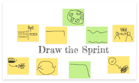 some handmade drawings describing the sprint