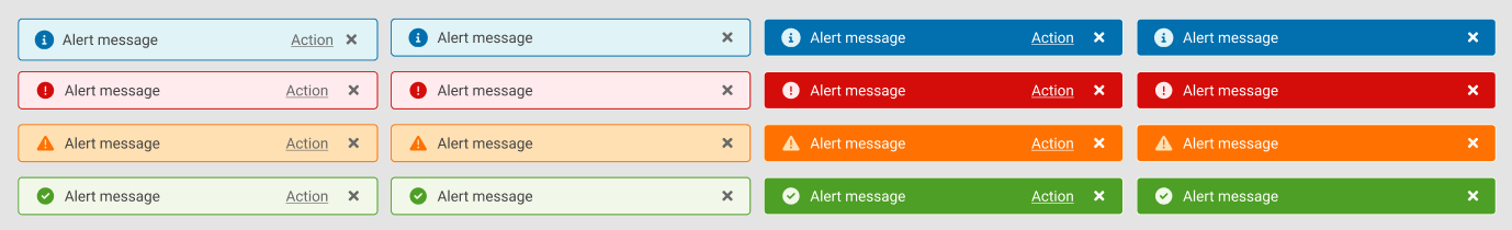 alerts for light and dark mode documented in the design system